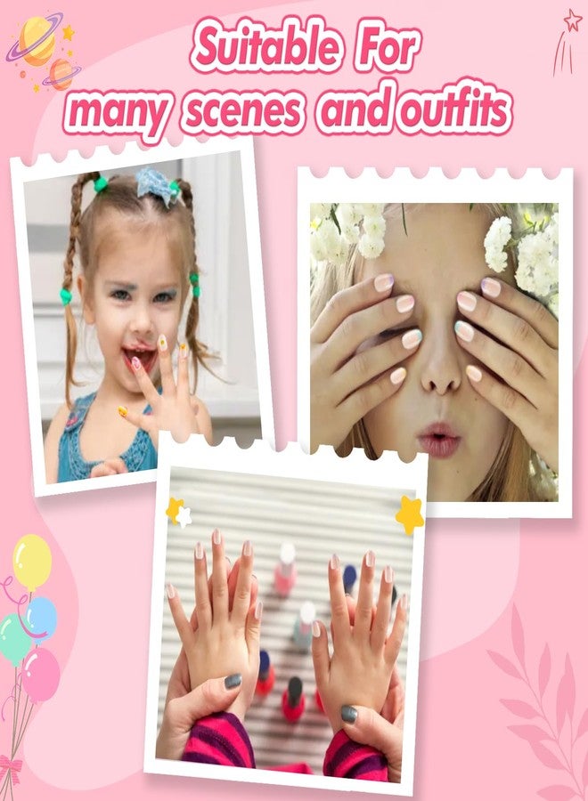 Misssix 78 Pcs Press on Nails for Kids, 3 Pack Kid Fake Nail Kit Cute Press on Nails, Old Colorful Flower Glue On Nails Stick On Nails for Girls 8-12 Years - Image 4